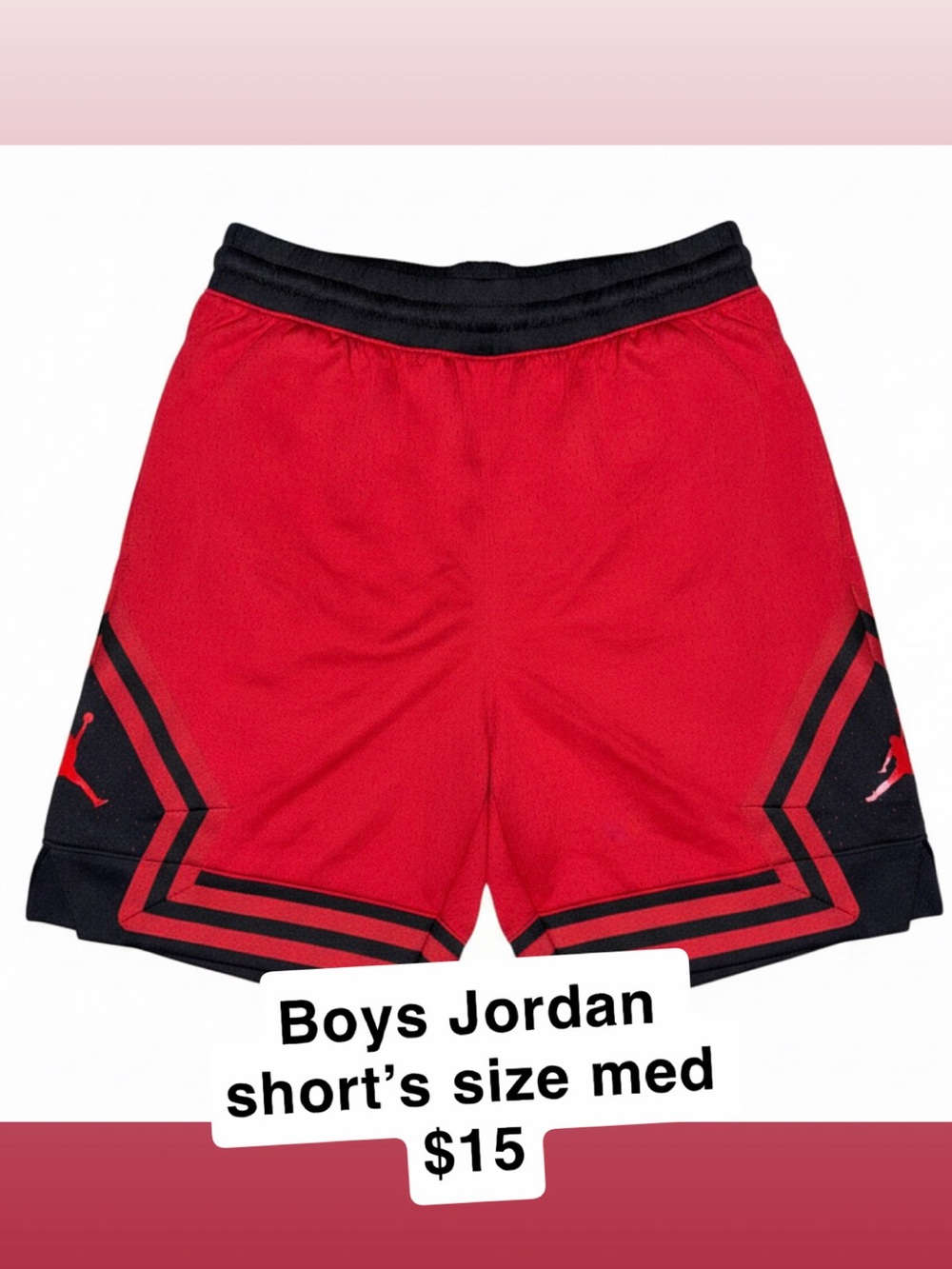 Jordan Red & Black Boys' Athletic Shorts